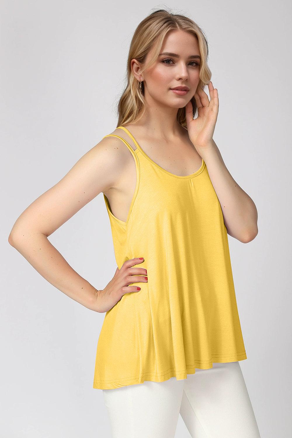 Basic Bae Bamboo Scoop Neck Double Spaghetti Straps Cami - Clothes For Her Online Store