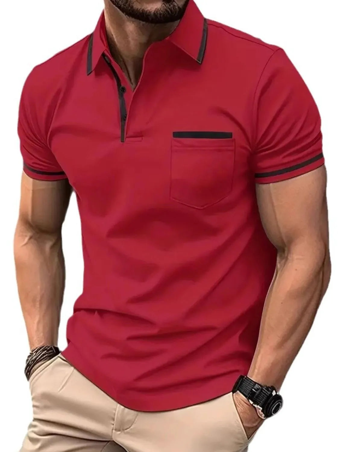 Men's Full Size Collared Neck Short Sleeve Polo Plus Size