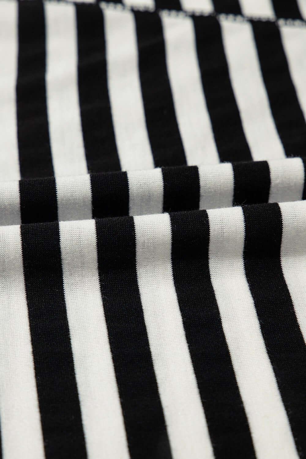 Stripe Batwing Sleeve Round Neck Oversized Top - Clothes For Her Online Store