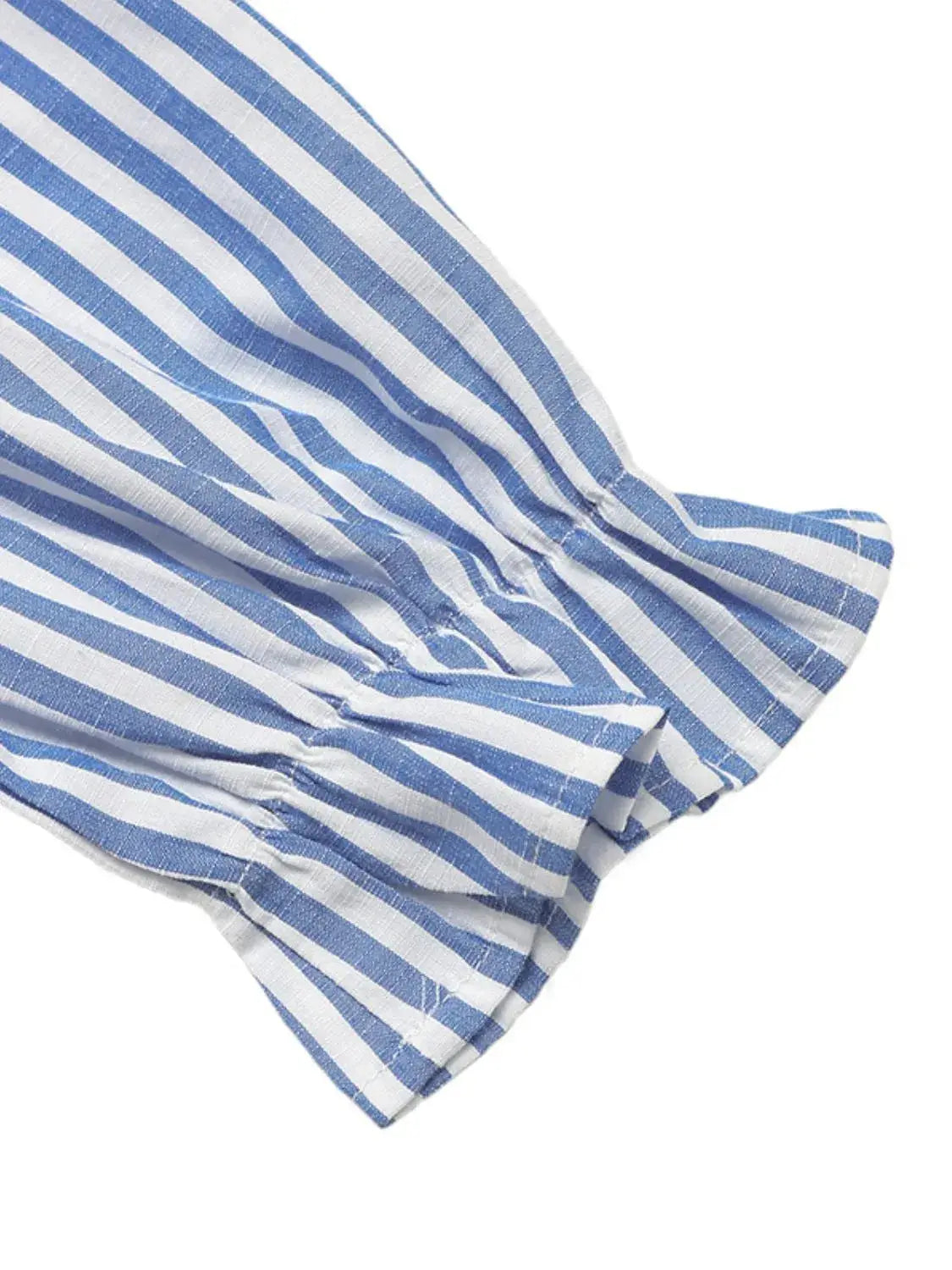 Striped Half Sleeve Mini Shirt Dress - Clothes For Her Online Store