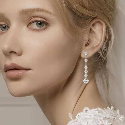 4 Carat Moissanite 925 Sterling Silver Earrings - Clothes For Her Online Store