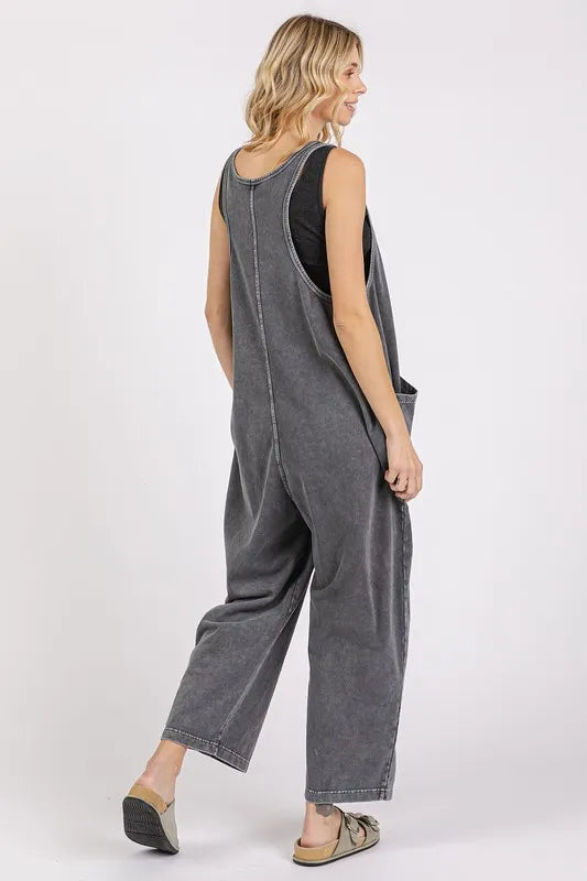 Mittoshop Scoop Neck Wide Leg Overalls - Clothes For Her Online Store
