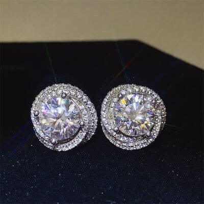 6 Carat Moissanite 925 Sterling Silver Earrings - Clothes For Her Online Store