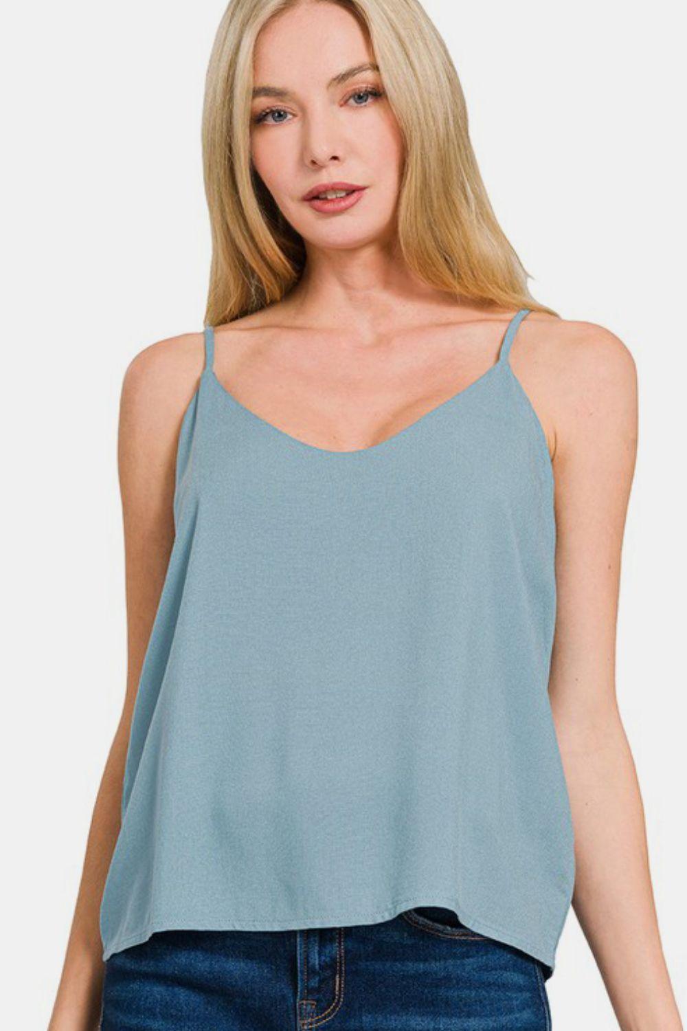 Zenana Two Layered Spaghetti Strap Cami - Clothes For Her Online Store