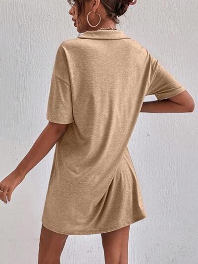 Johnny Collar Short Sleeve Polo Dress - Clothes For Her Online Store