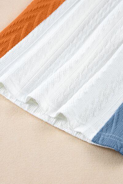 Textured Color Block T Shirt - Clothes For Her Online Store