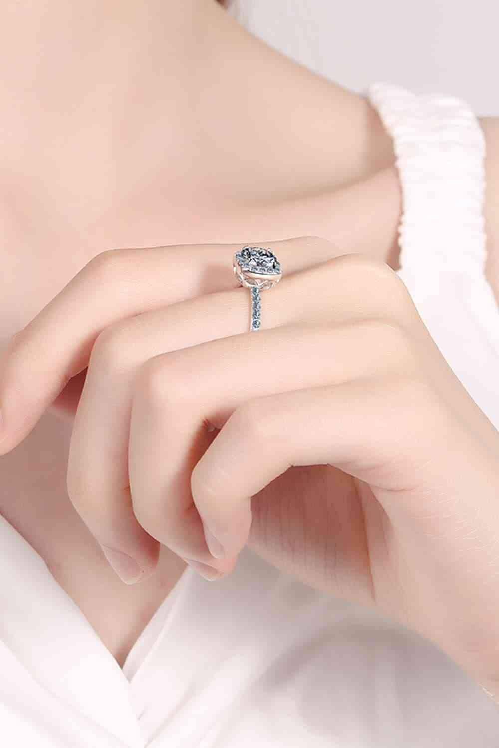 2 Carat Moissanite Square Halo Ring - Clothes For Her Online Store