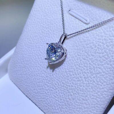 2 Carat Moissanite 925 Sterling Silver Necklace - Clothes For Her Online Store