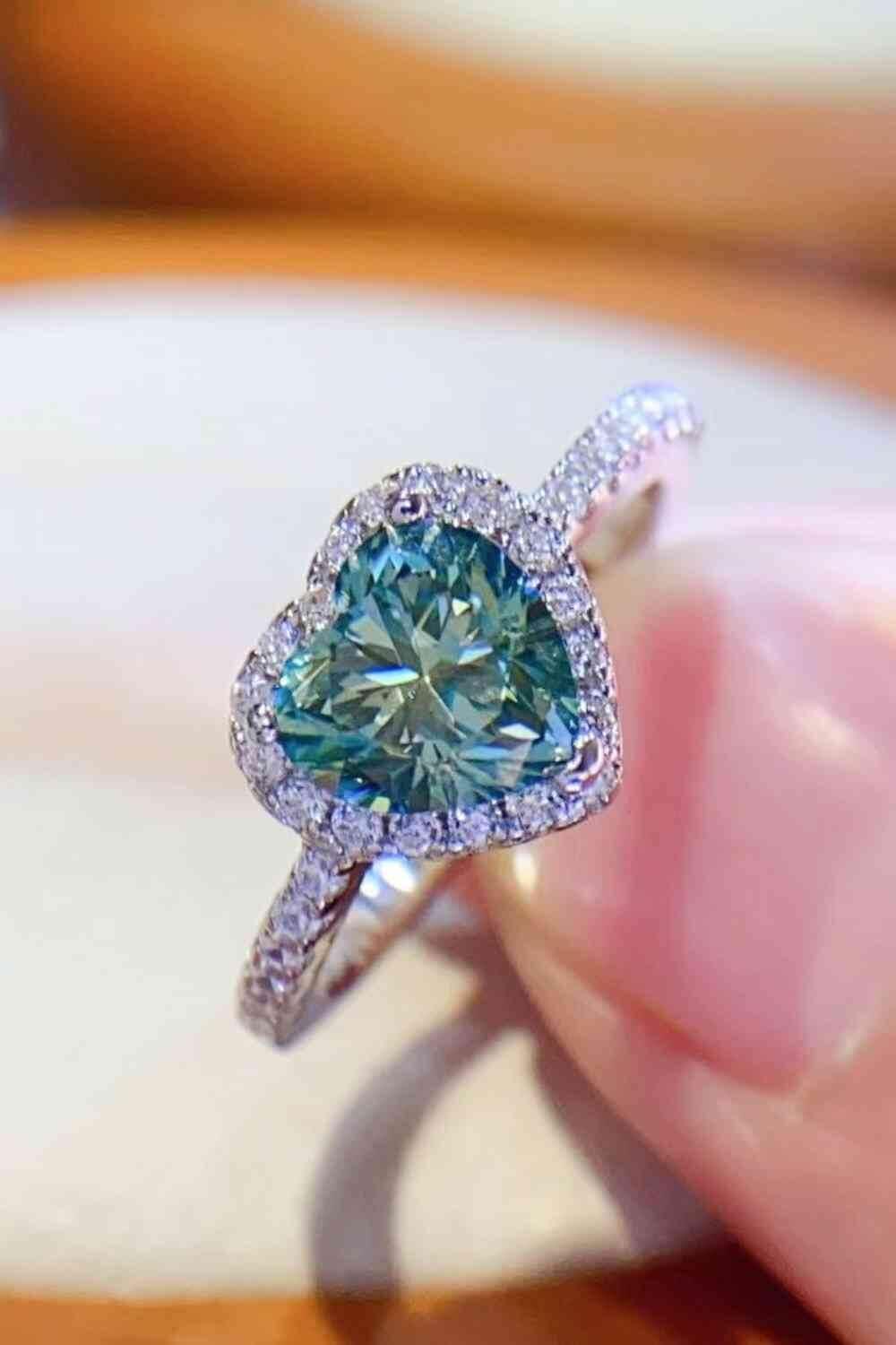 1-Carat Moissanite Heart Ring - Clothes For Her Online Store