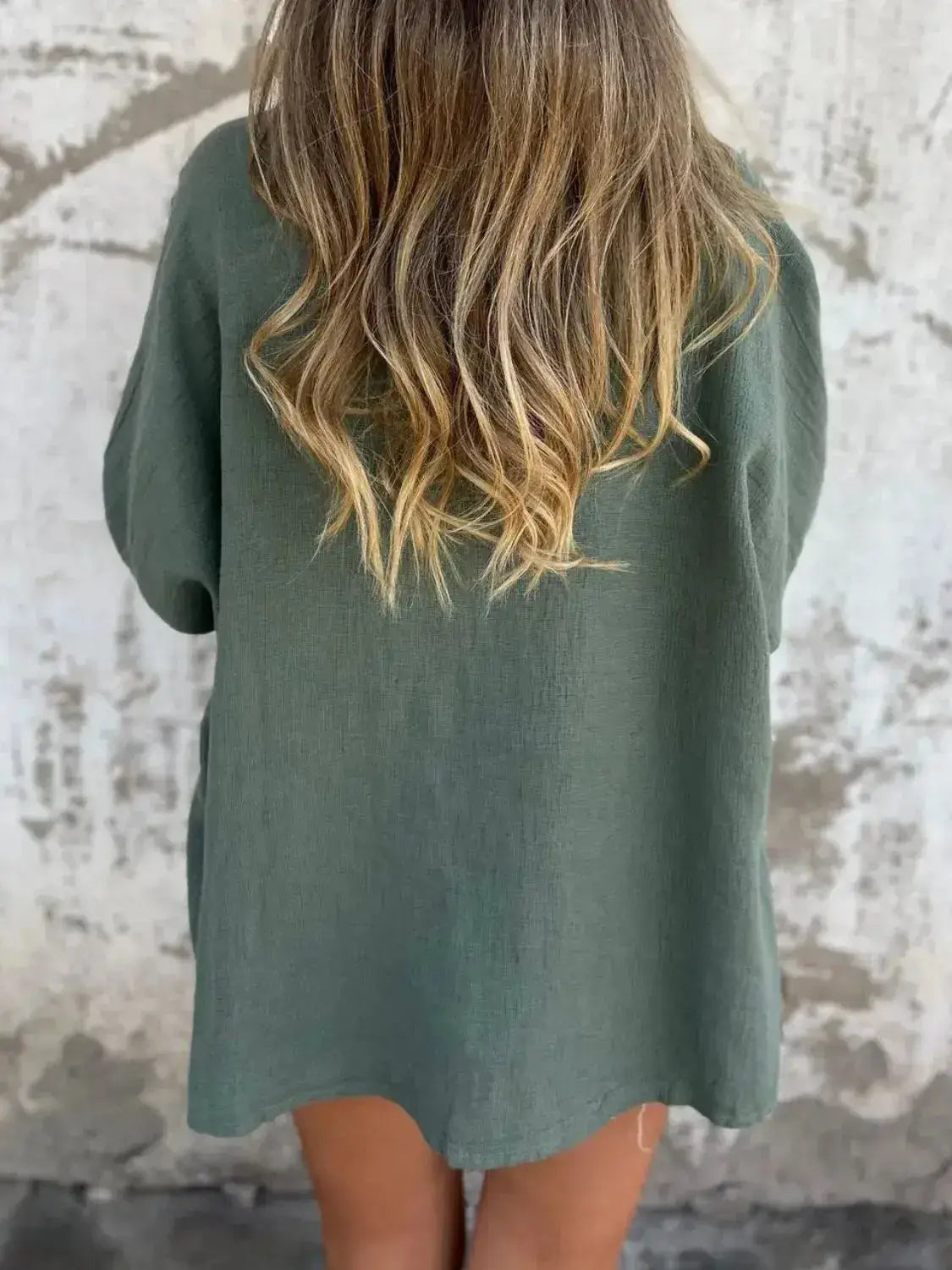 Full Size One Button Long Sleeve Shirt Plus Size - Clothes For Her Online Store