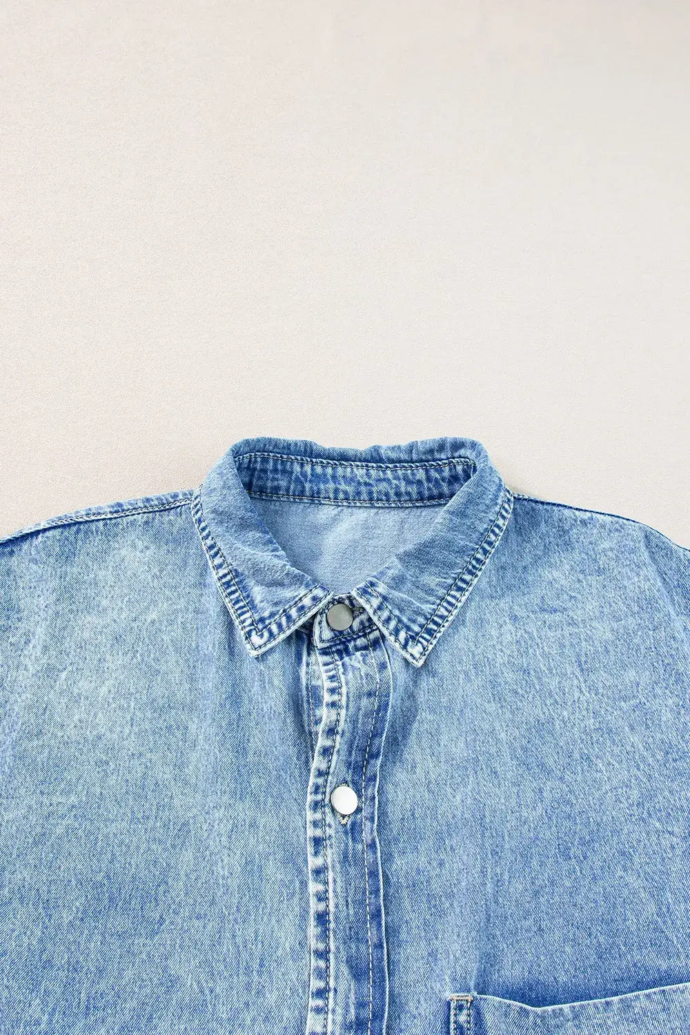 Oversized Button Down Denim Shirt Dress
