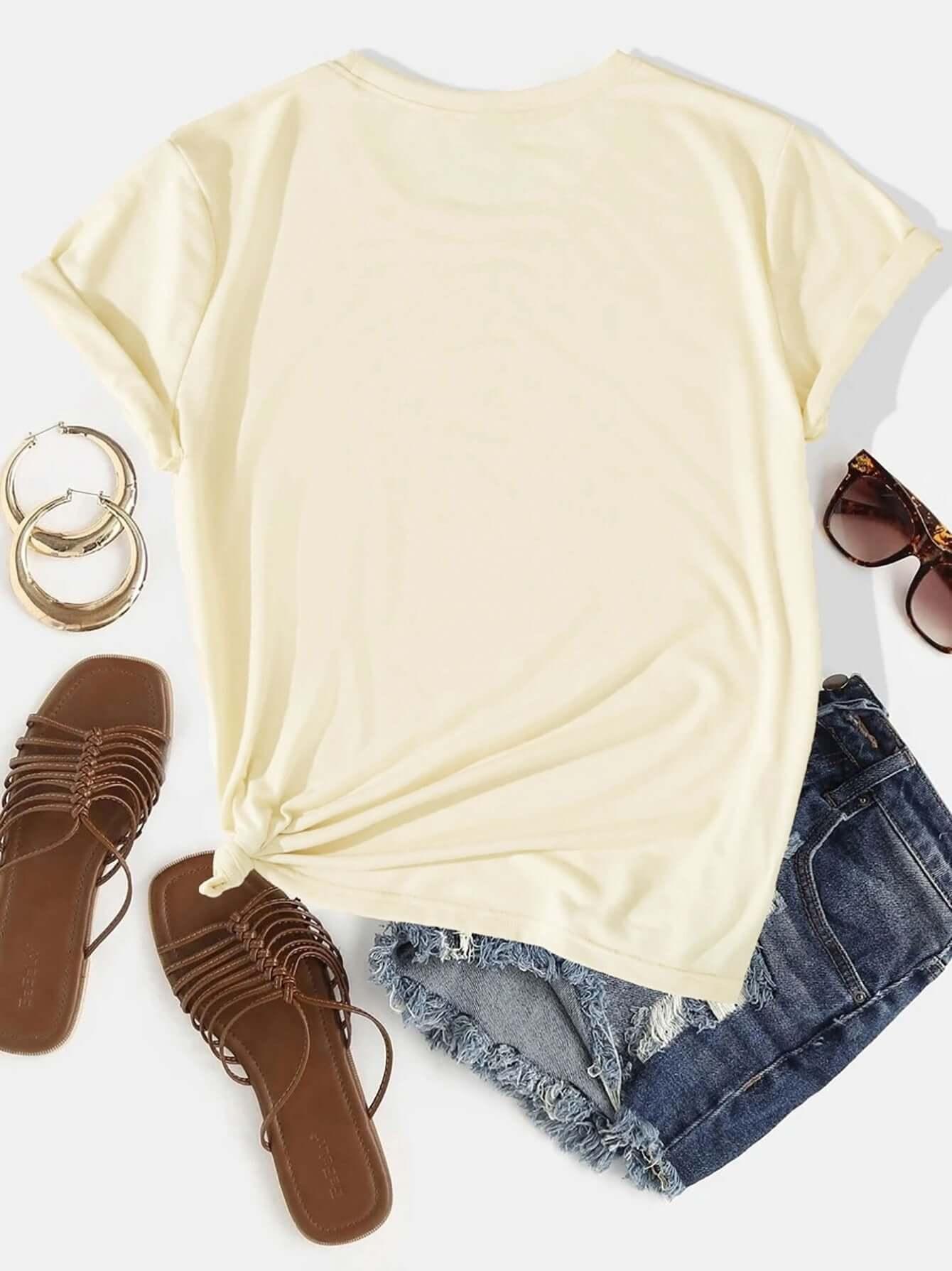 OH FOR PEEPS SAKE Round Neck T-Shirt - Clothes For Her Online Store