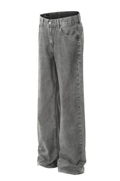 Men's Straight Leg Jeans with Pockets - Clothes For Her Online Store
