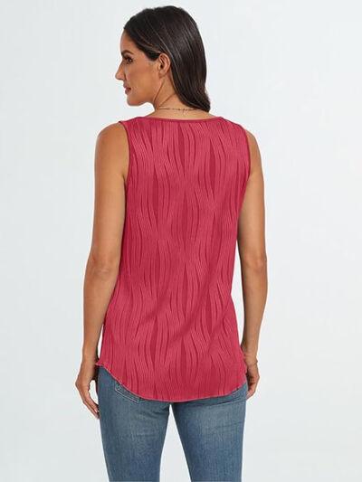 Round Neck Wide Strap Tank - Clothes For Her Online Store