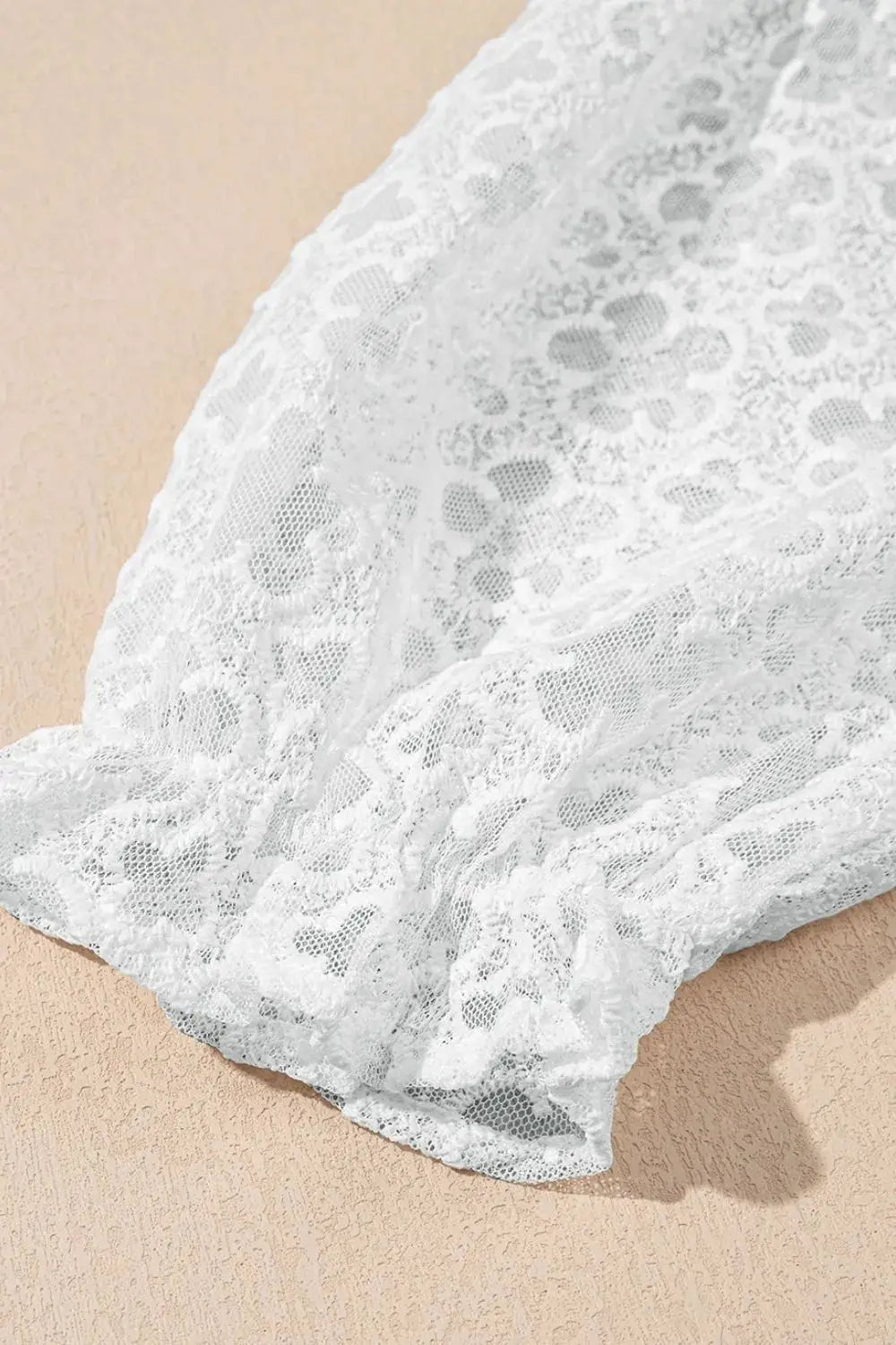 Lace Puff Sleeve Empire Waist Mini Dress - Clothes For Her Online Store