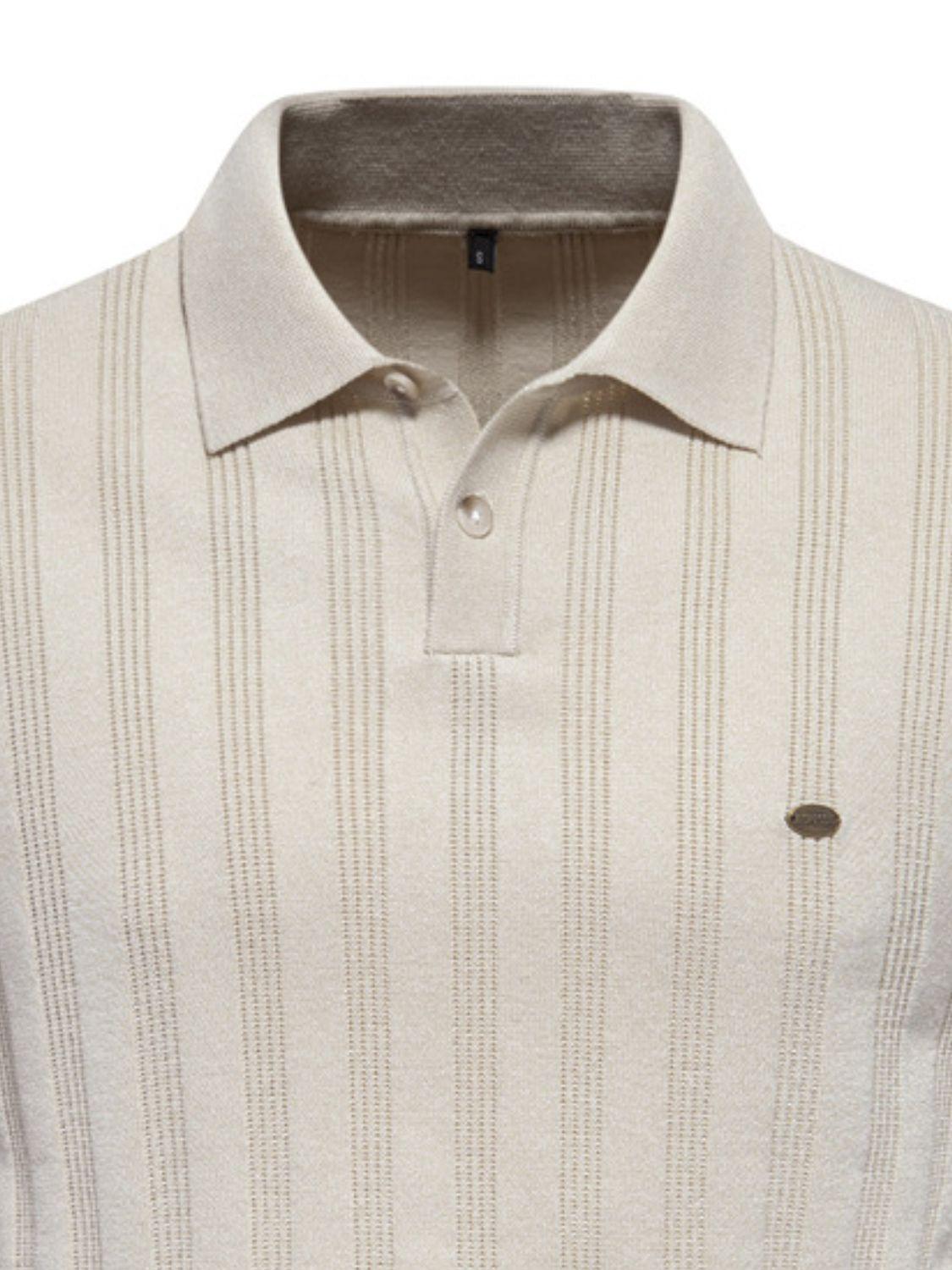 Men's Collared Neck Short Sleeve Knit Polo - Clothes For Her Online Store