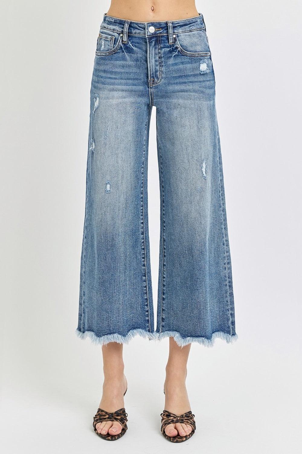 Risen High Rise Cropped Flare Jeans - Clothes For Her Online Store