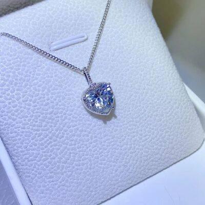 2 Carat Moissanite 925 Sterling Silver Necklace - Clothes For Her Online Store