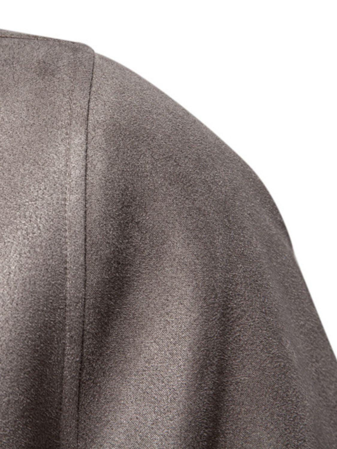 Men's Baseball Collar Snap Down Jacket - Clothes For Her Online Store