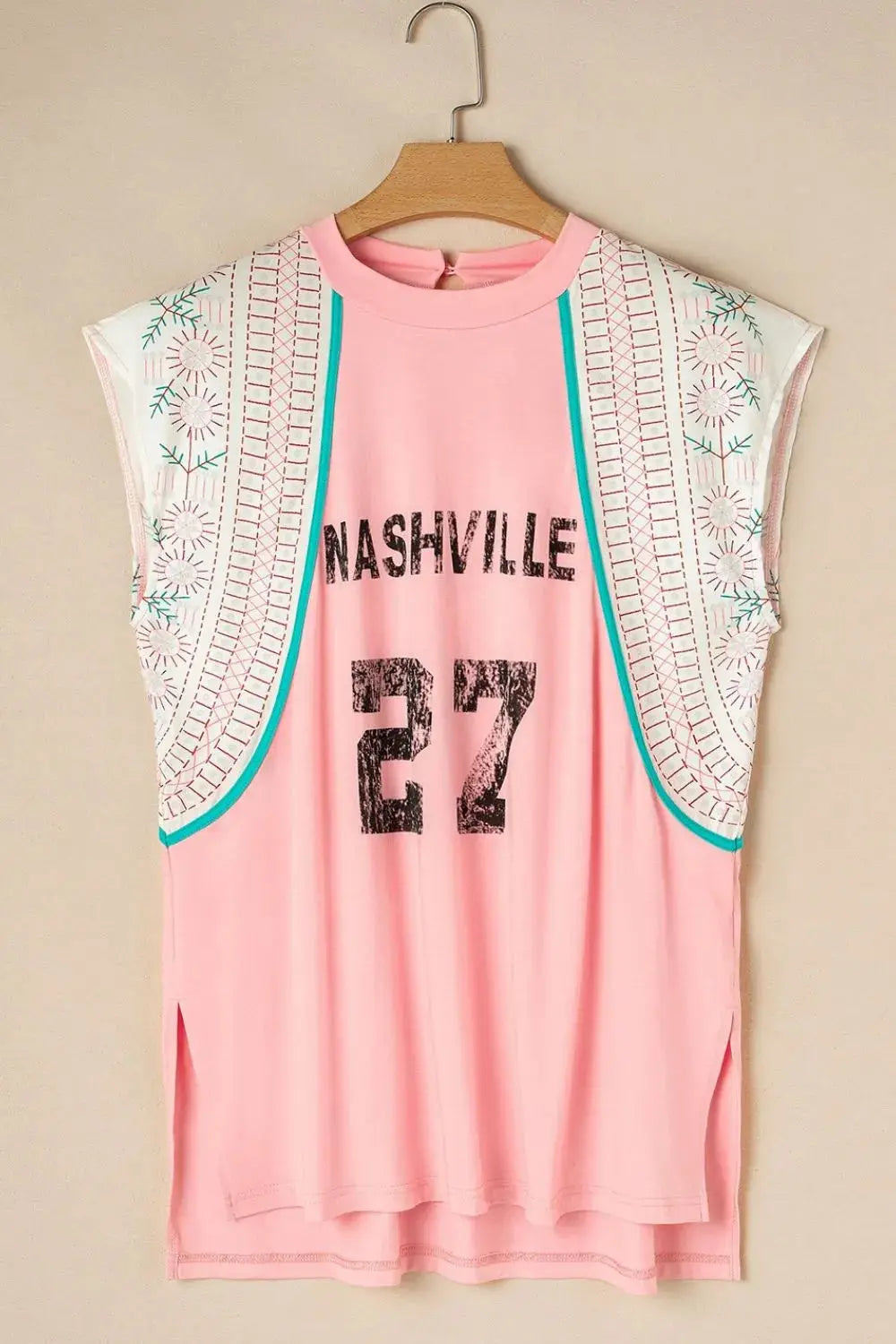 NASHVILLE Printed Patchwork Tank - Clothes For Her Online Store