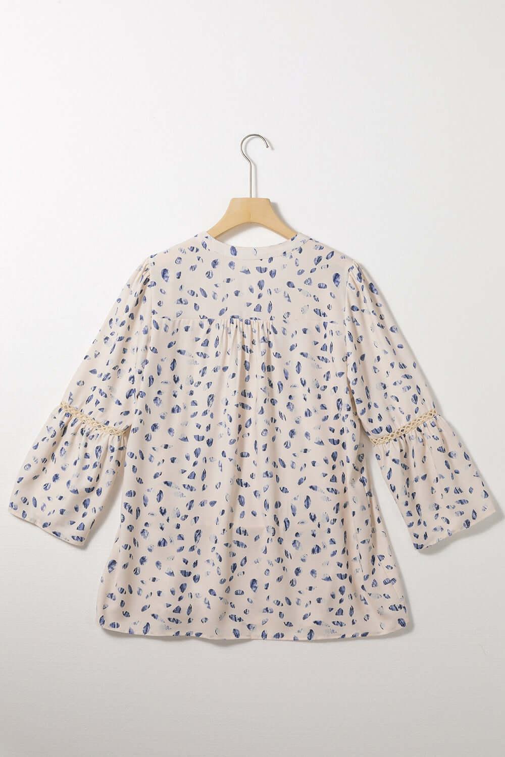 Hollowed Lace Trim Babydoll Blouse - Clothes For Her Online Store