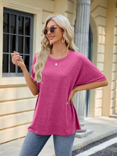 Florira Round Neck Half Sleeve T-Shirt - Clothes For Her Online Store