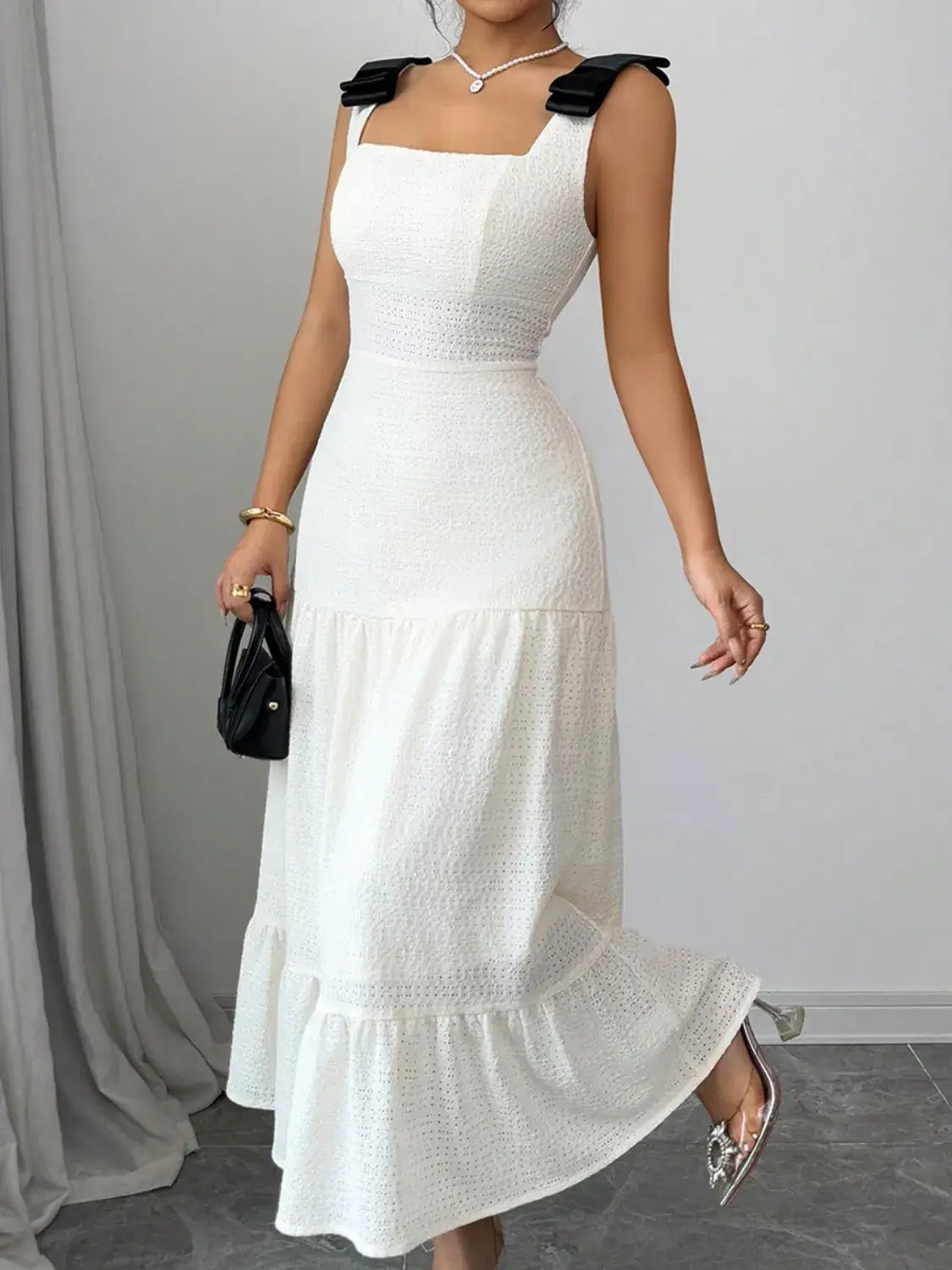 Square Neck Wide Strap Dress