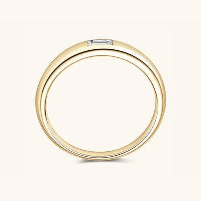925 Sterling Silver Inlaid Moissanite Ring - Clothes For Her Online Store