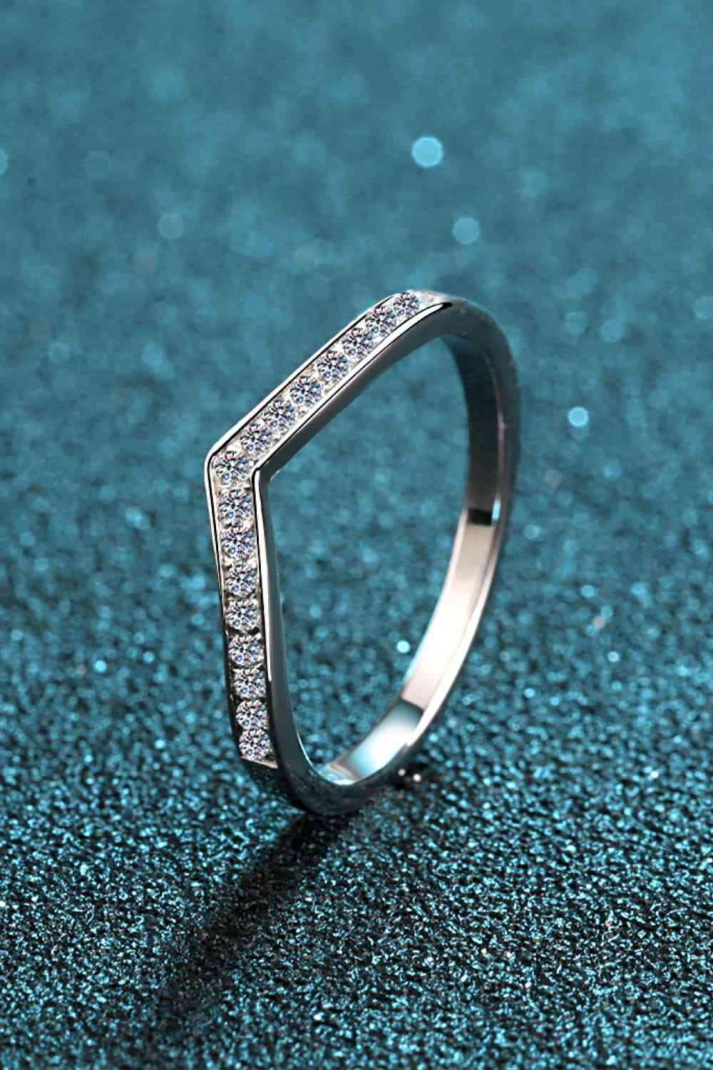 Minimalist Moissanite Rhodium-Plated Ring - Clothes For Her Online Store