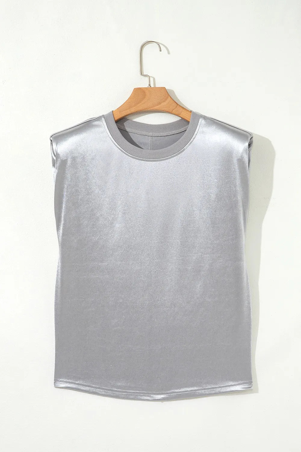 Round Neck Satin Tank Top