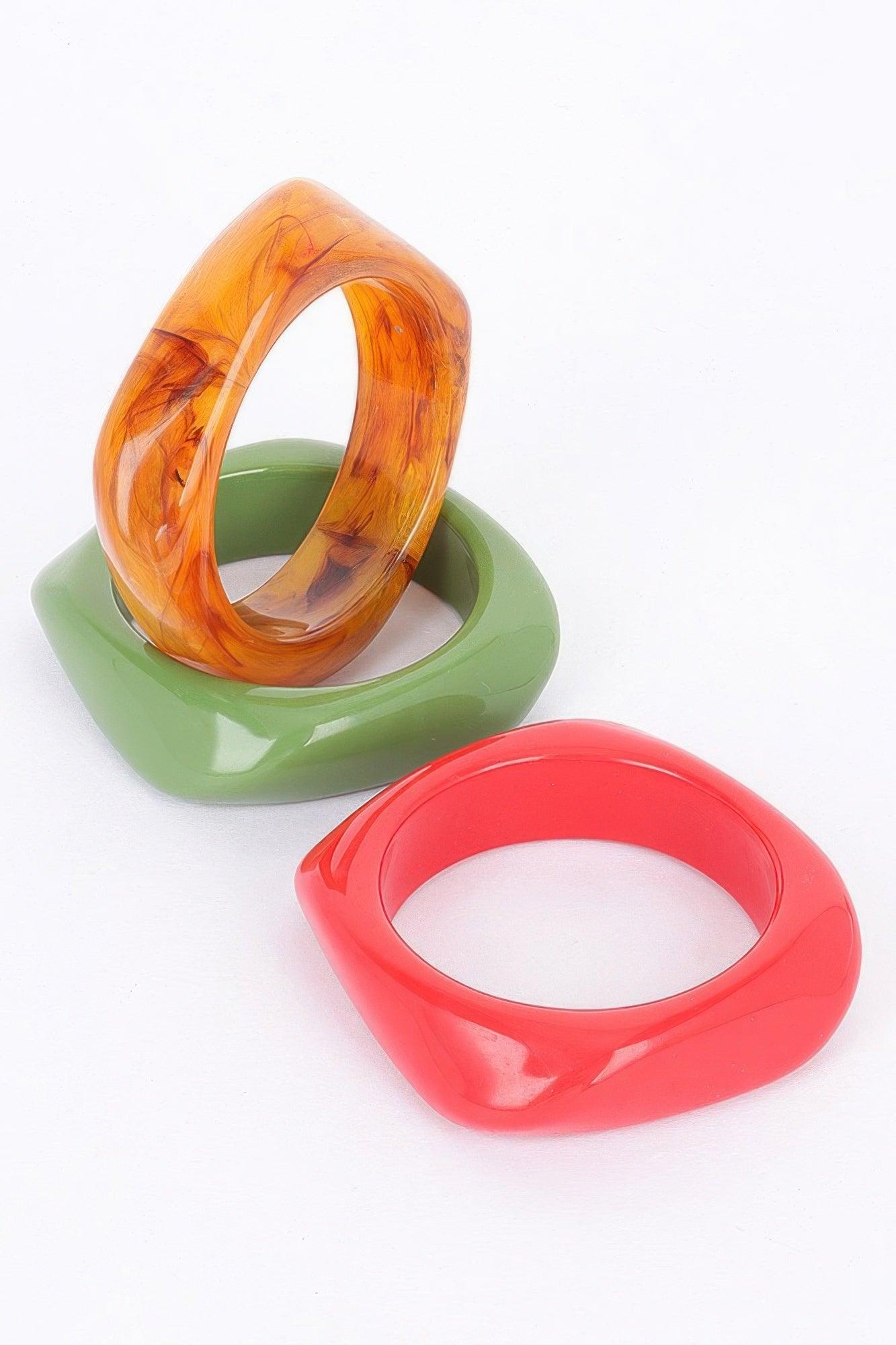 3pack Resin Bangle - Clothes For Her Online Store