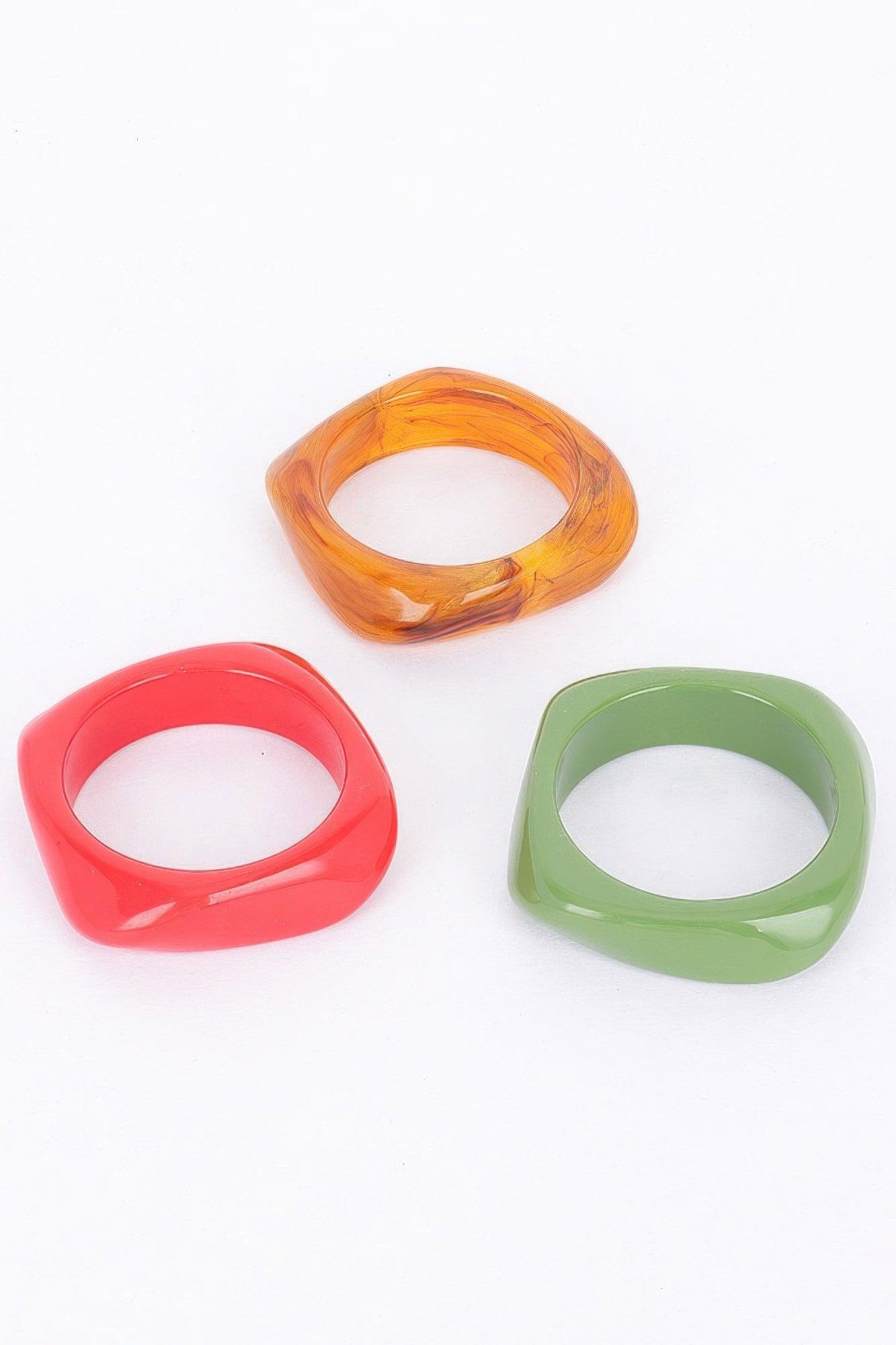3pack Resin Bangle - Clothes For Her Online Store