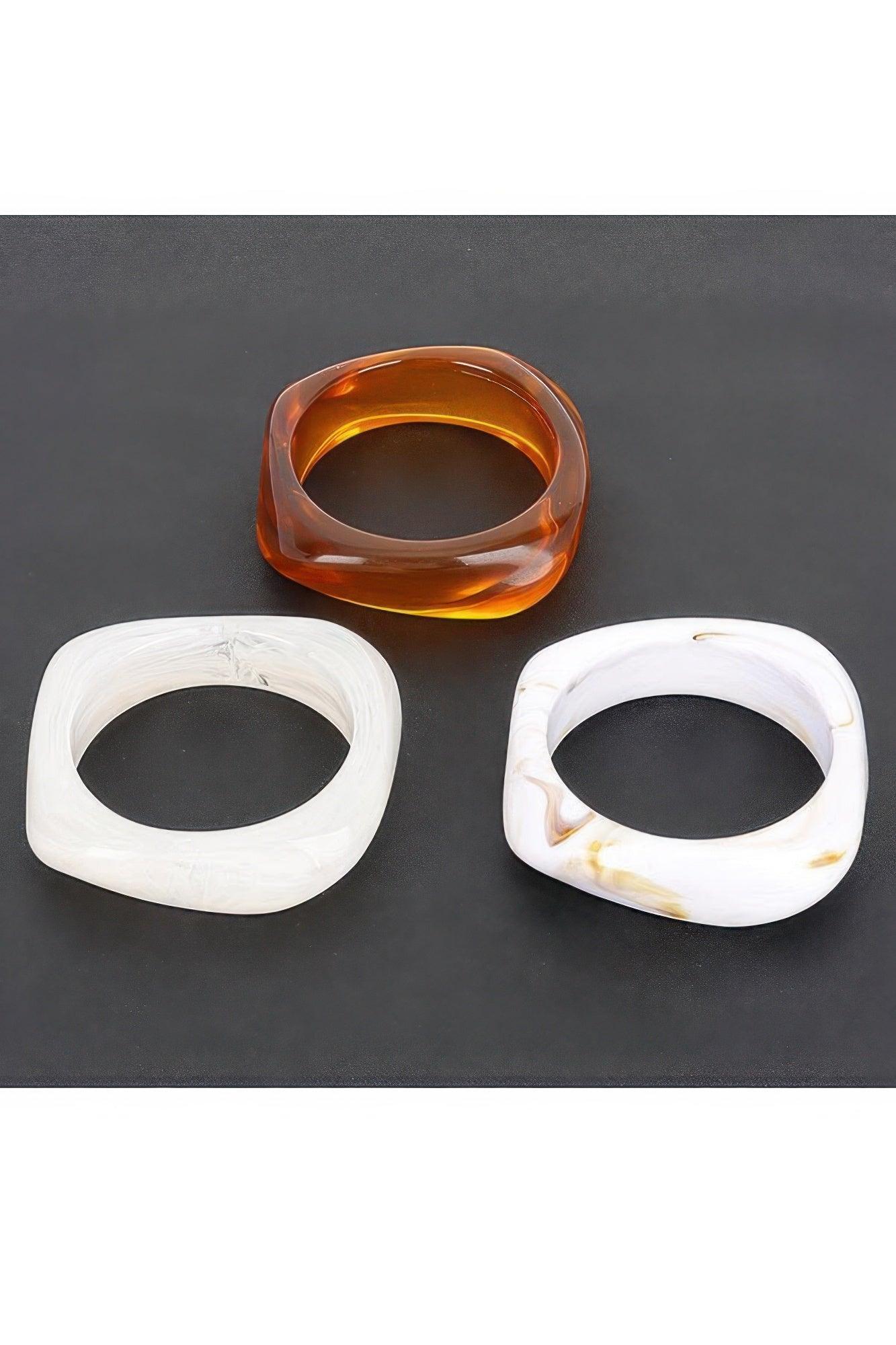 3pack Resin Bangle - Clothes For Her Online Store
