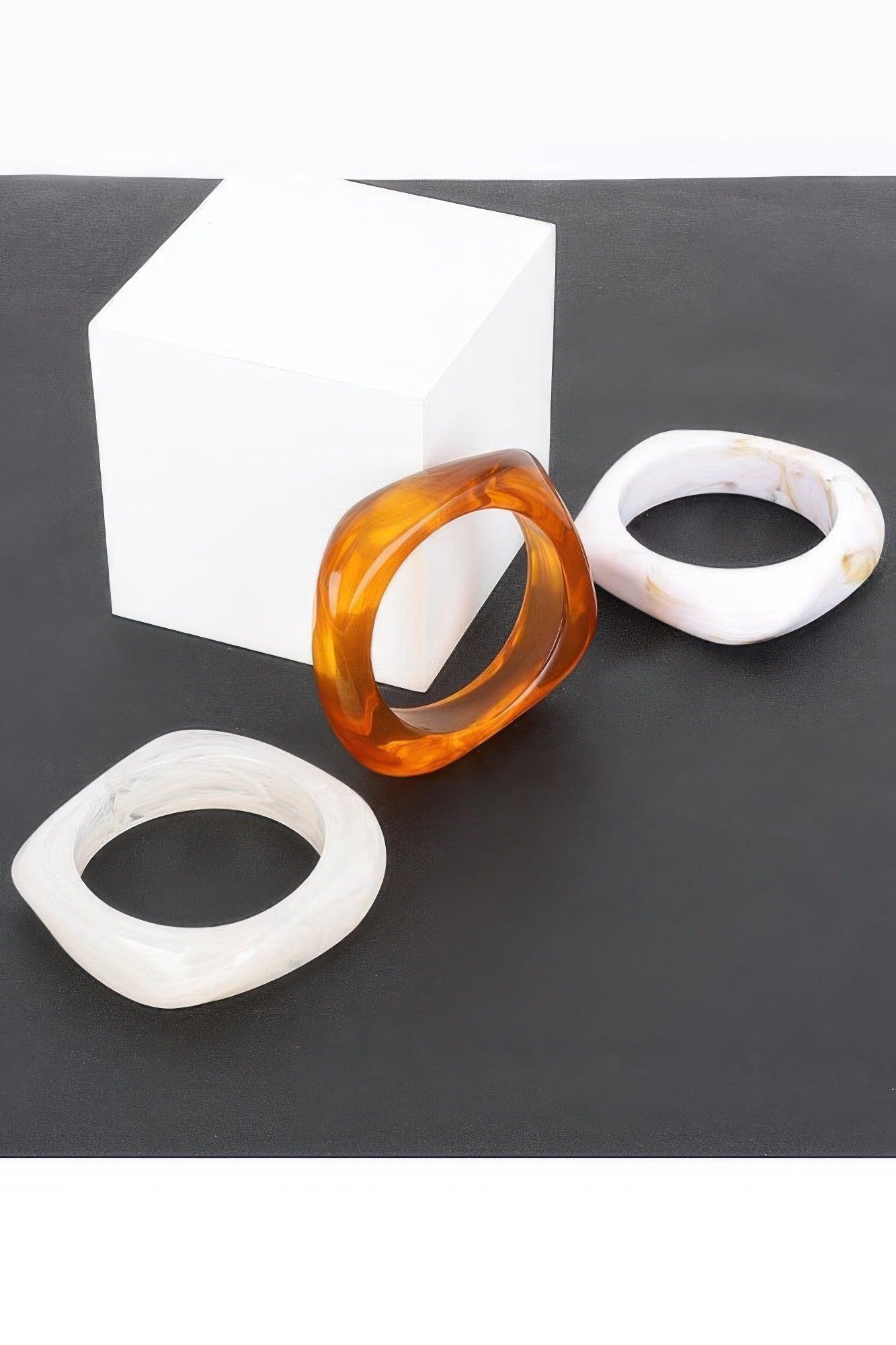 3pack Resin Bangle - Clothes For Her Online Store