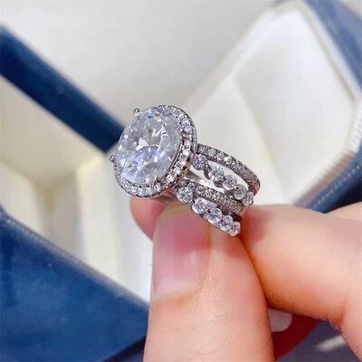 3 Carat Moissanite 925 Sterling Silver Layered Ring - Clothes For Her Online Store