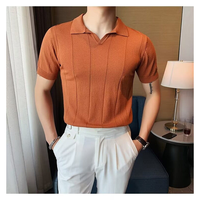 Men's Plus Size Collared Neck Short Sleeve Polo - Clothes For Her Online Store