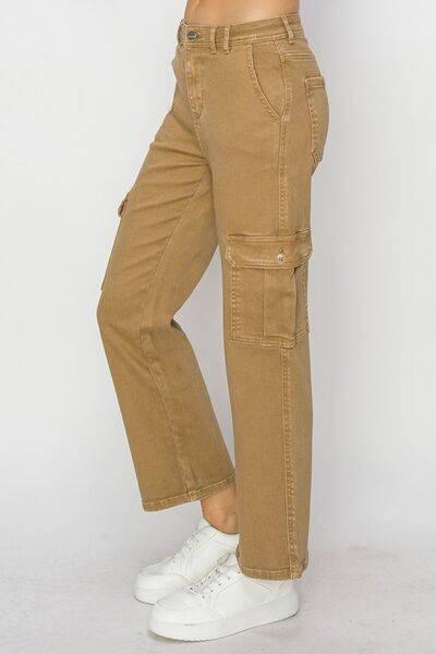 Risen Full Size High Rise Cargo Jeans - Clothes For Her Online Store