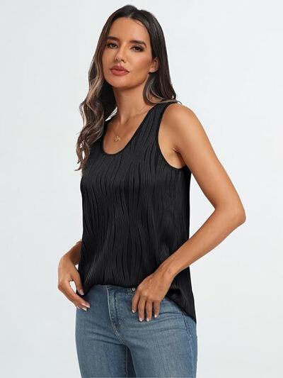 Round Neck Wide Strap Tank - Clothes For Her Online Store