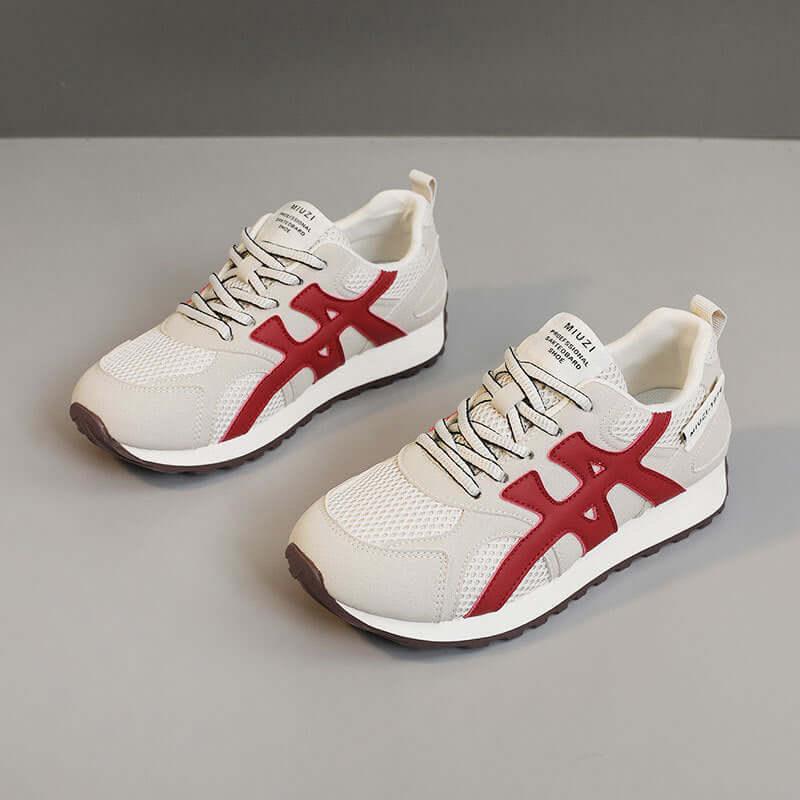 Contrast Mesh Round Toe Athletic - Clothes For Her Online Store