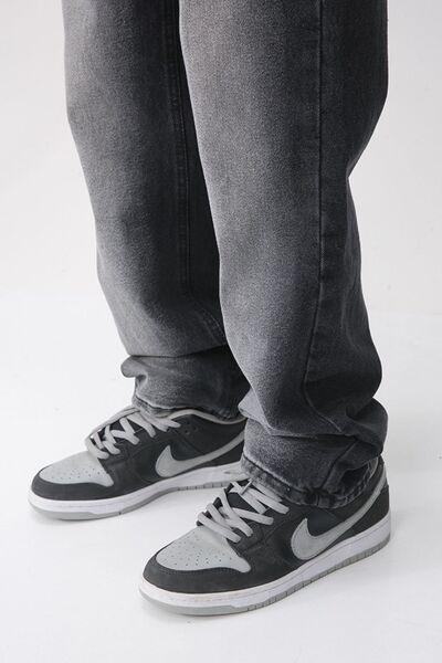 Men's Washed Straight Leg Jeans - Clothes For Her Online Store