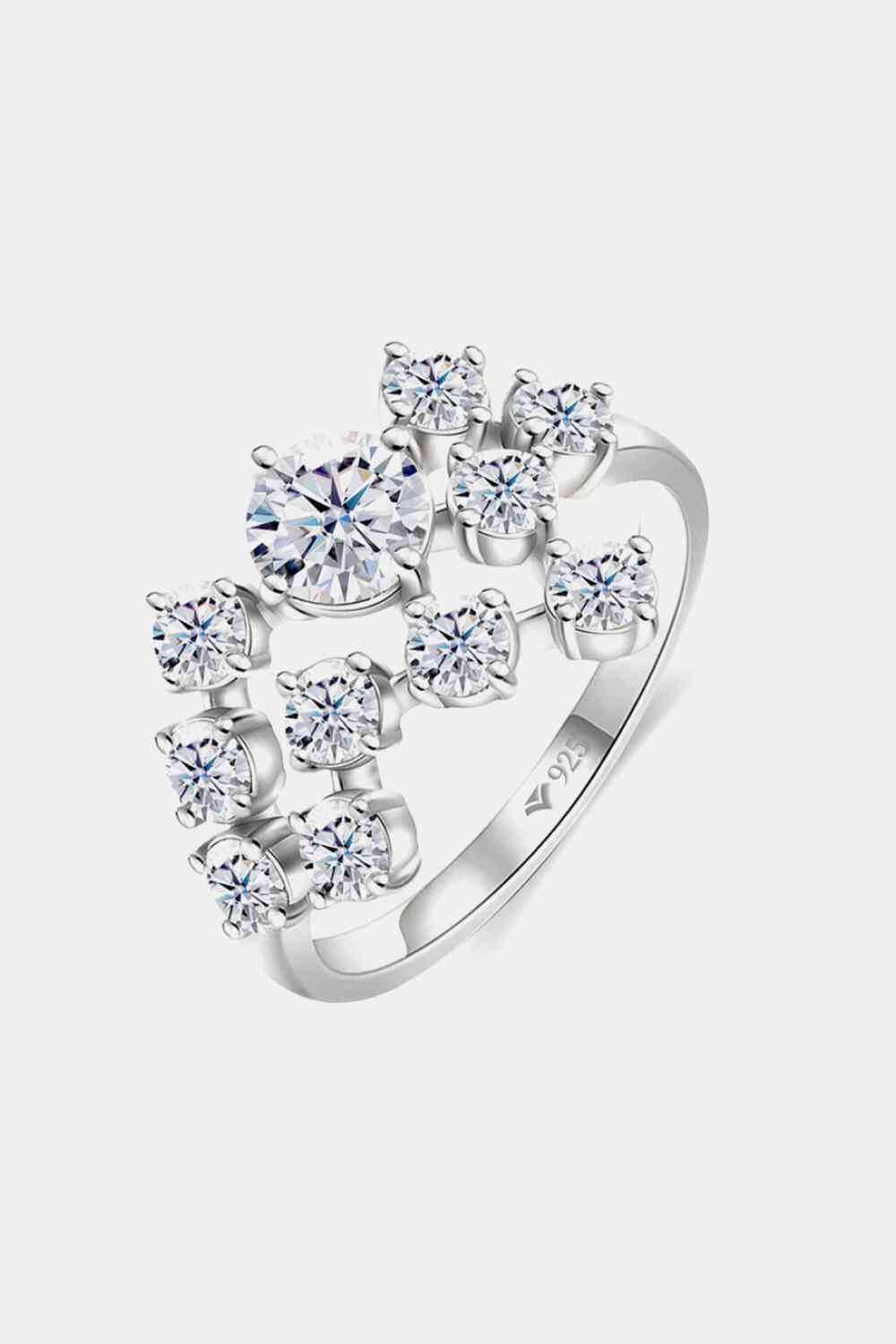 1.2 Carat Moissanite 925 Sterling Silver Ring - Clothes For Her Online Store