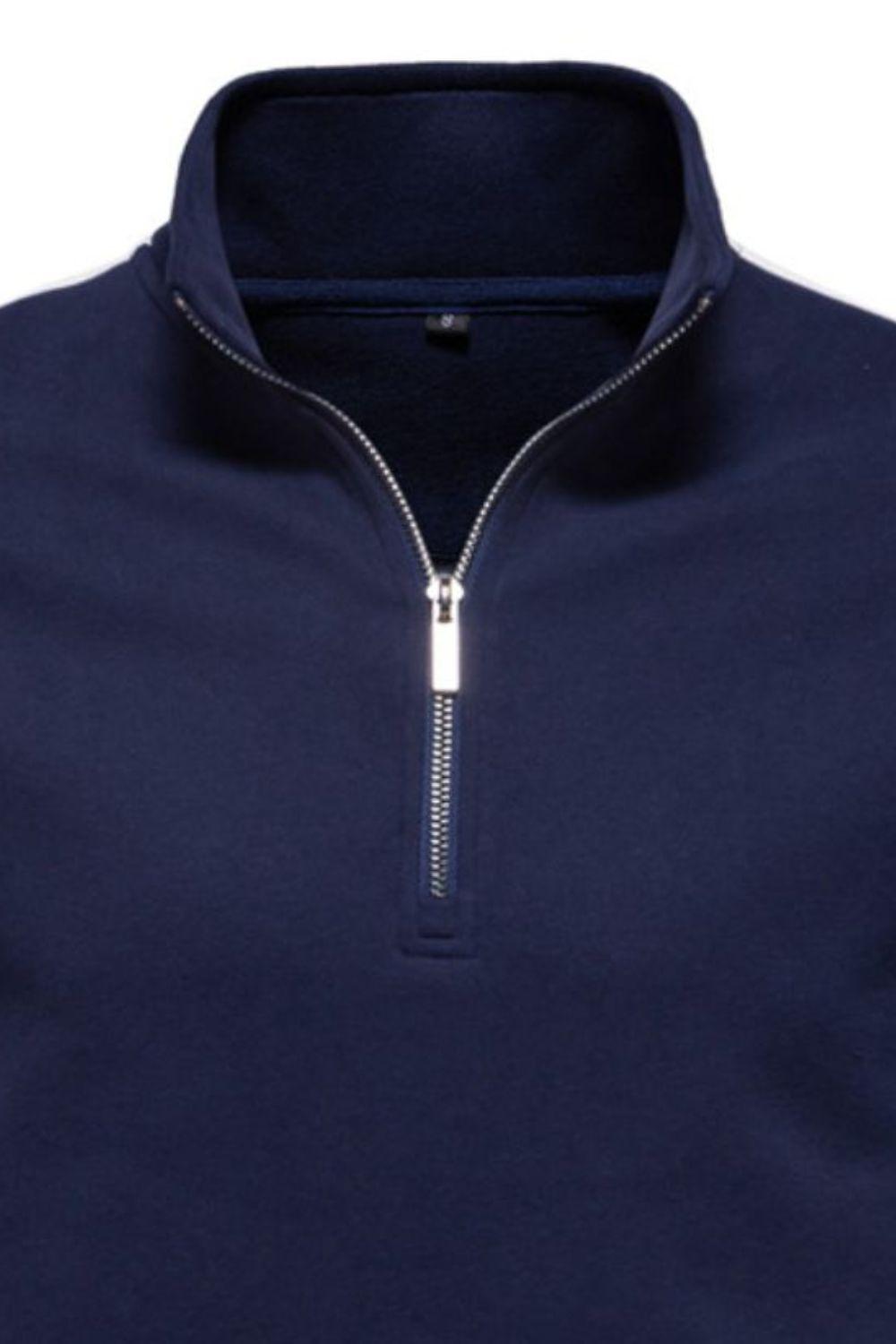 Men's Contrast Striped Long Sleeve Sweatshirt - Clothes For Her Online Store
