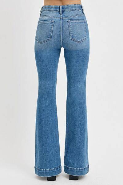 RISEN Full Size Front Patch Pocket Flare Jeans Plus Size - Clothes For Her Online Store