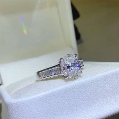 3 Carat Moissanite 925 Sterling Silver Ring - Clothes For Her Online Store