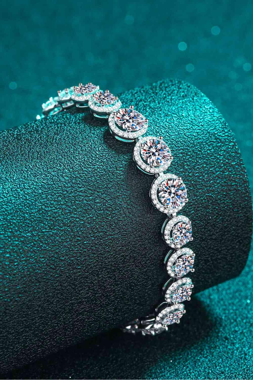 925 Sterling Silver 10.4 Carat Moissanite Bracelet - Clothes For Her Online Store