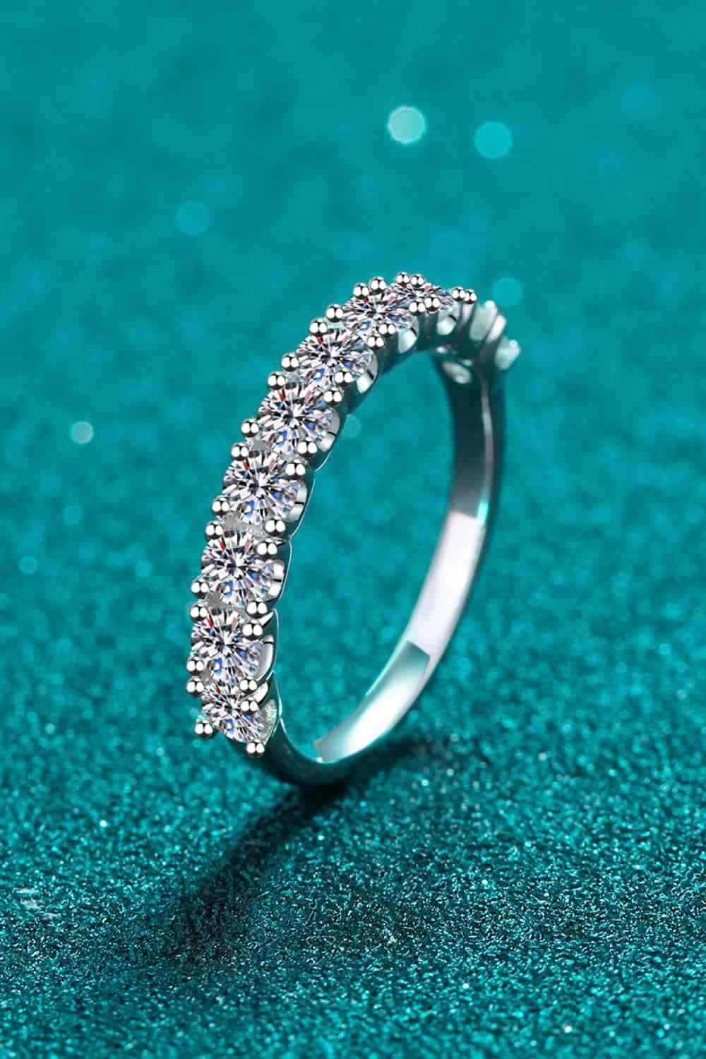 1 Carat Moissanite Half-Eternity Ring - Clothes For Her Online Store