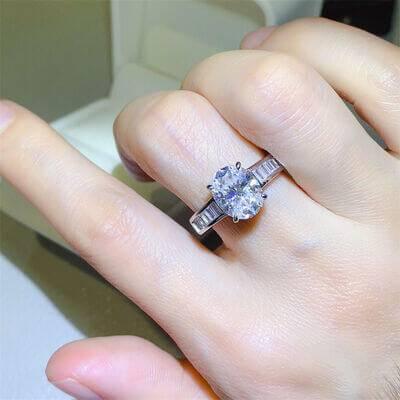 3 Carat Moissanite 925 Sterling Silver Ring - Clothes For Her Online Store