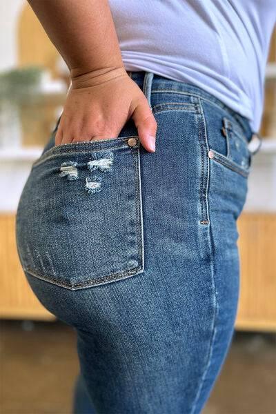 Judy Blue Full Size Tummy Control High Waist Slim Jeans - Clothes For Her Online Store