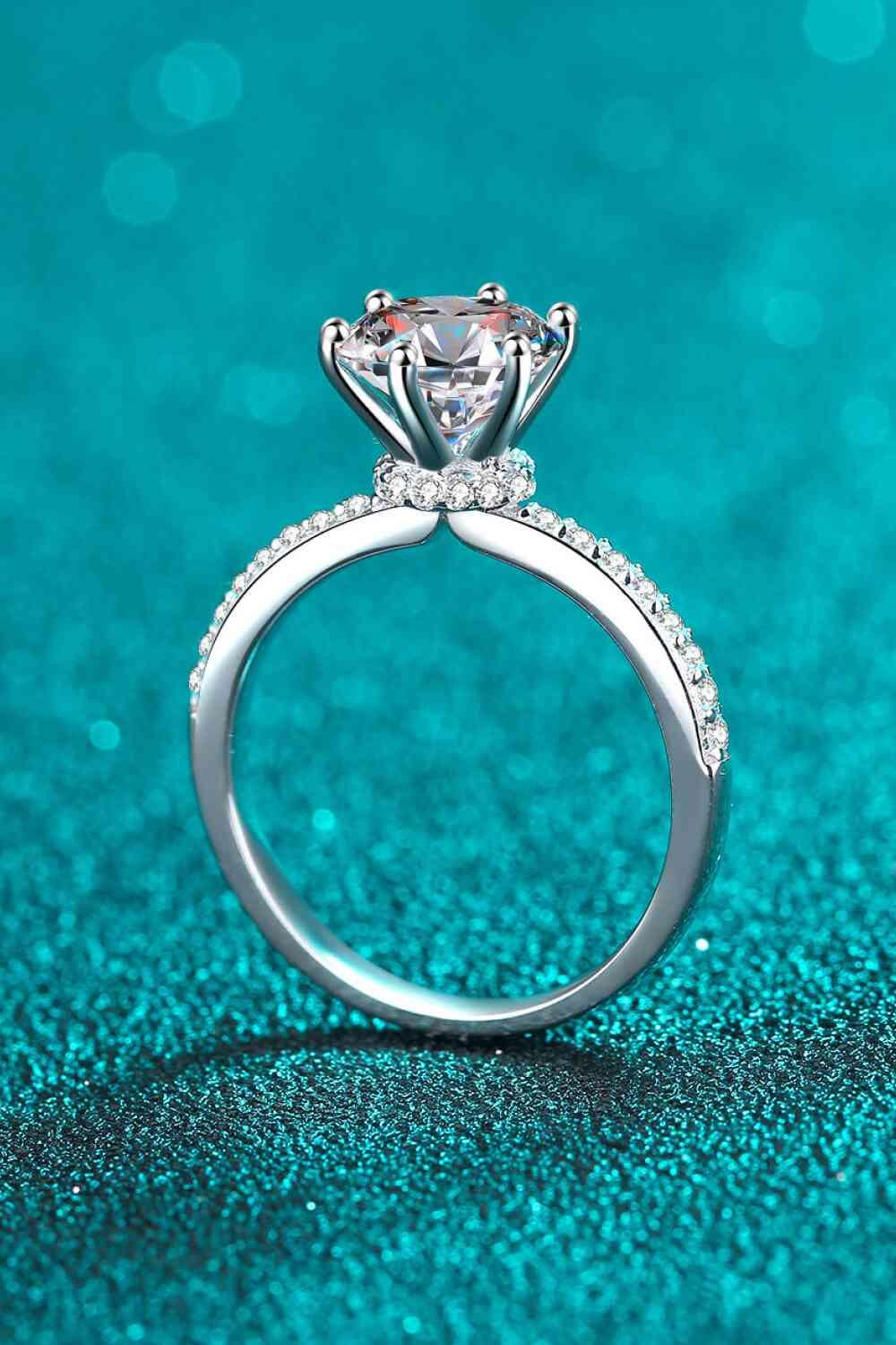 925 Sterling Silver 2 Carat Moissanite Ring - Clothes For Her Online Store