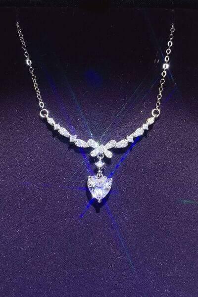 1 Carat 925 Sterling Silver Moissanite Necklace - Clothes For Her Online Store